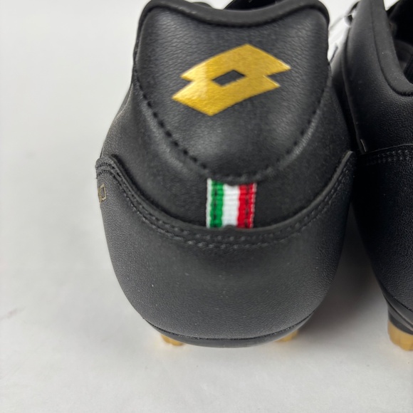 Lotto, Stadio 705 FG Soccer Cleats, NWT, Men 7. Women 8.5, Leather, Black, Gold - Picture 7 of 12